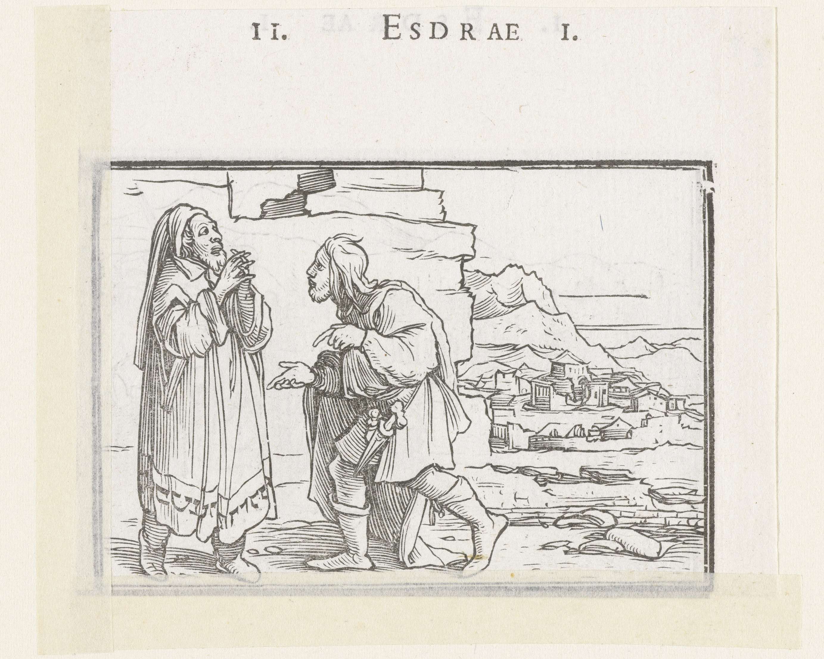 Historical scene of Nehemiah by Hans Holbein (II), paper medium