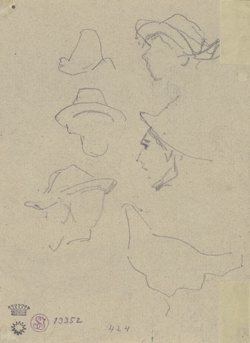 A study of a head by August von Pettenkofen showcasing detailed facial features.