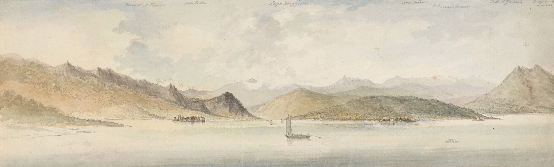 Lago Maggiore and the Borromean Islands, oil on canvas by Charles Gore