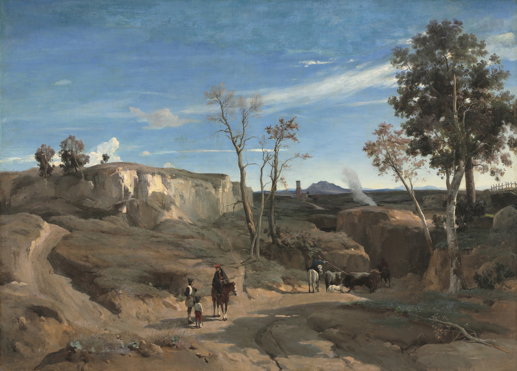La Cervara, the Roman Campagna, by Jean-Baptiste-Camille Corot, public domain