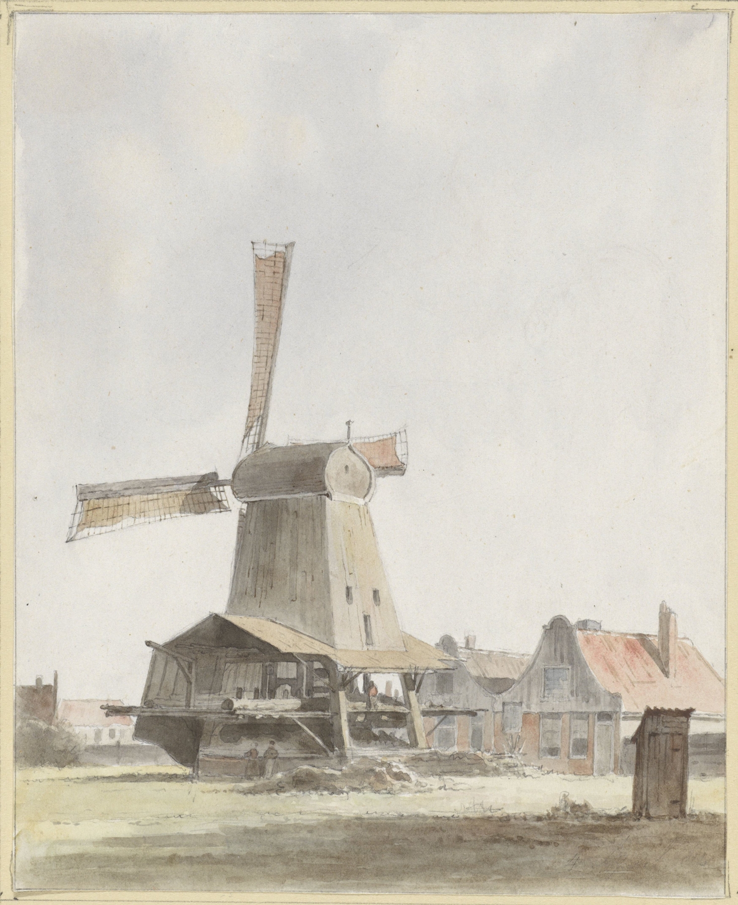 Houtzaagmolen, by Hendrik Abraham Klinkhamer, public domain