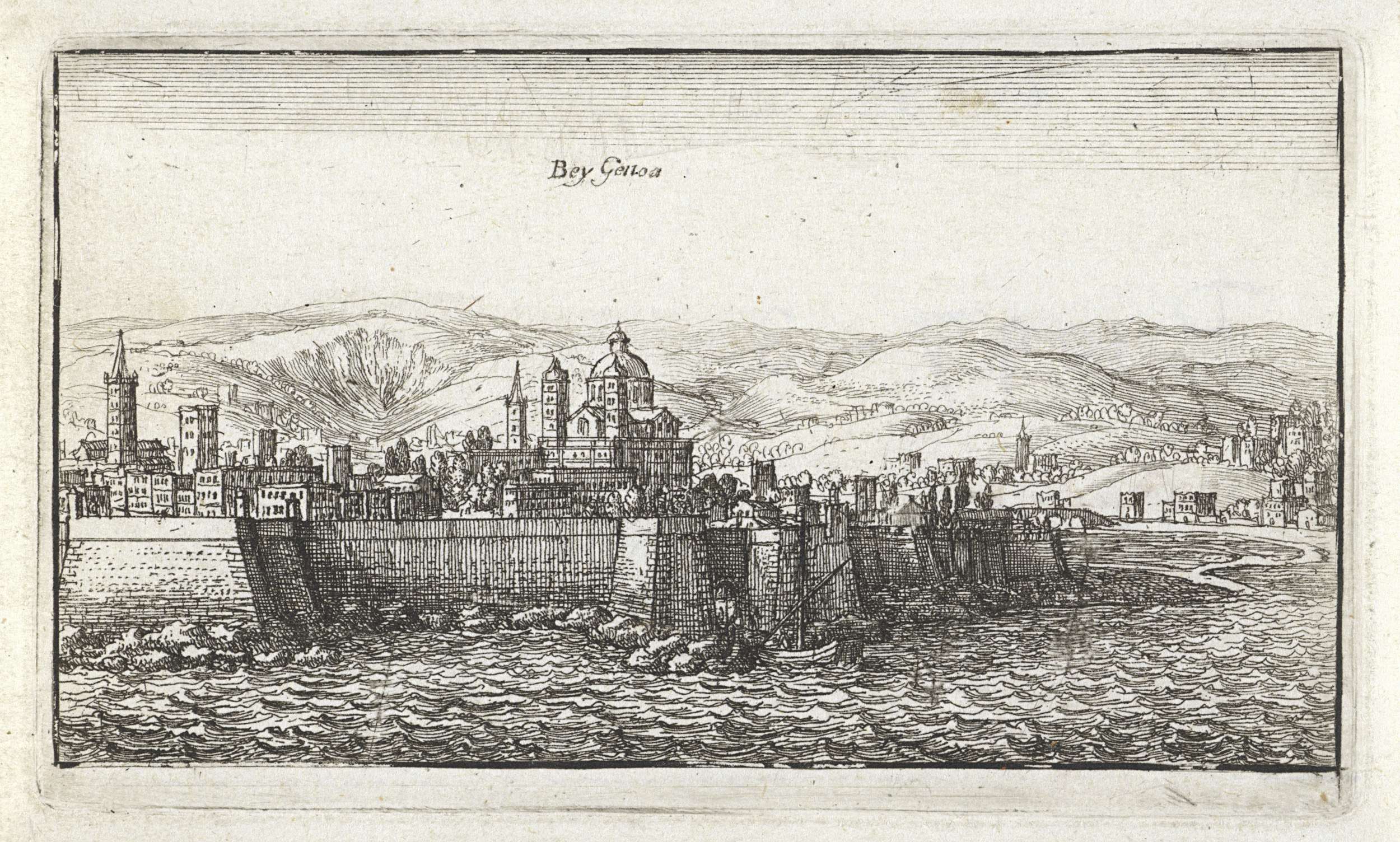 Gezicht op Genua, by Wenceslaus Hollar, public domain