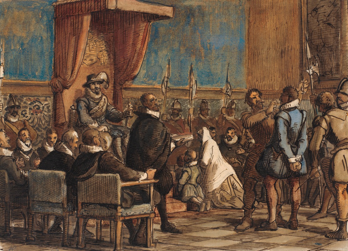 This painting depicts a historical scene involving a character named Christopher Rosenkrantz.
