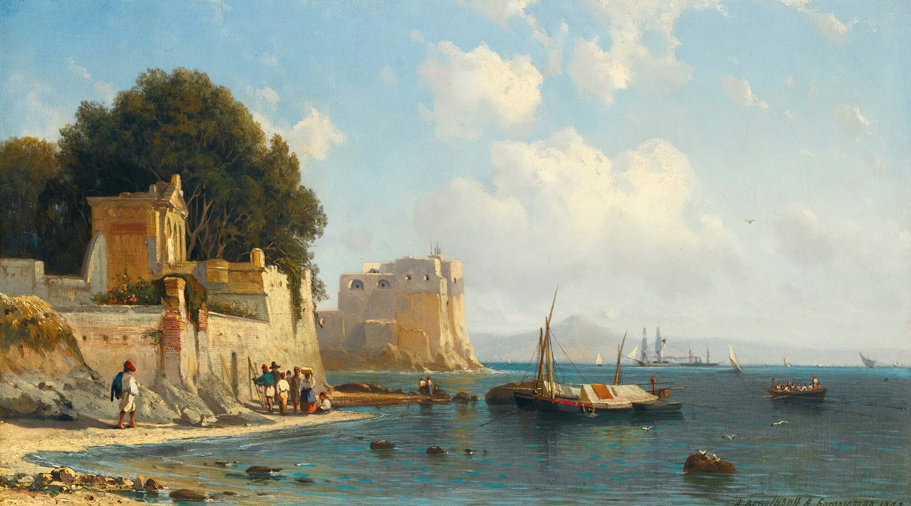 Coastline Near Sorrento, by Alexey Petrovich Bogolyubov, public domain
