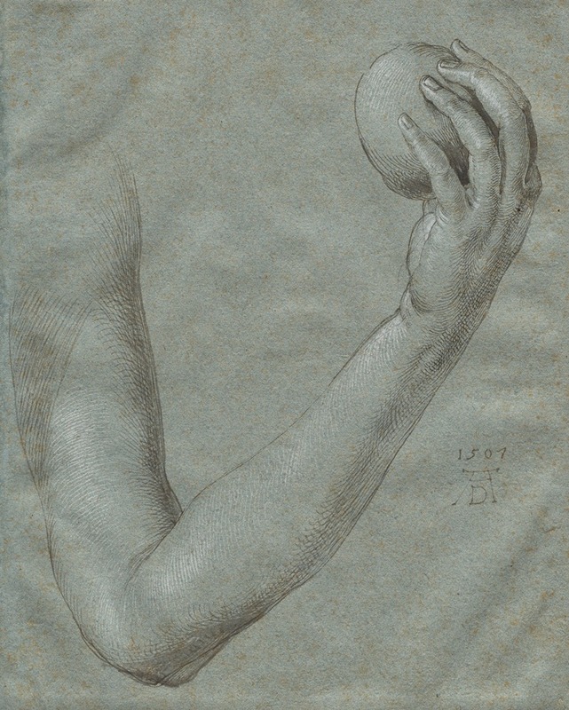 Albrecht Dürer's 'Arm of Eve' showcases intricate details and mythological themes.