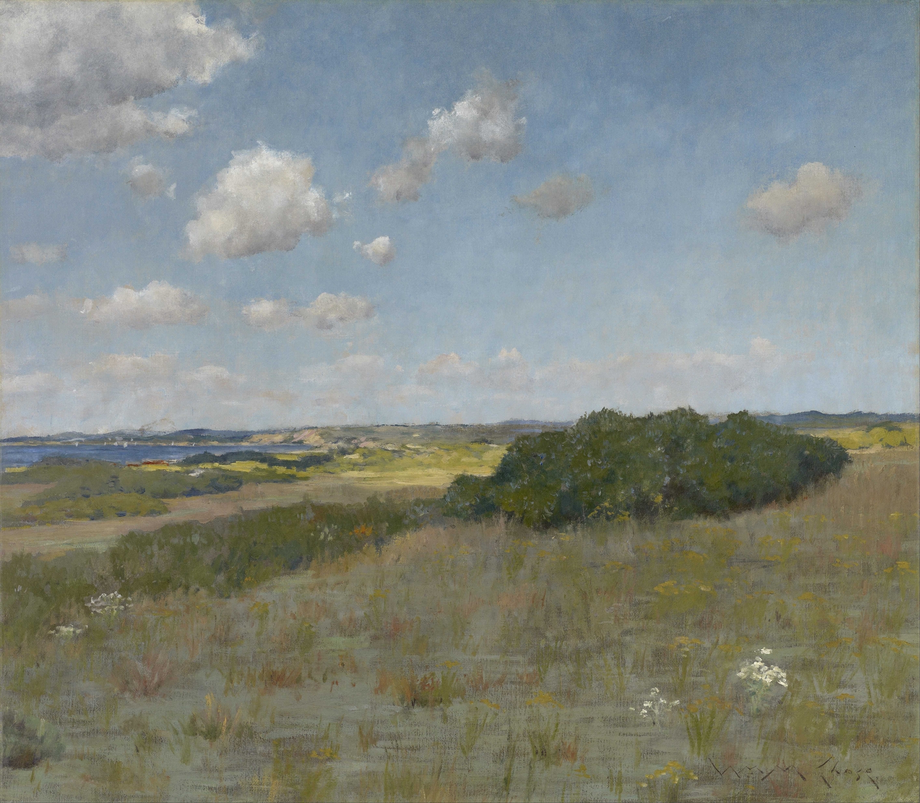 Sunlight and Shadow, Shinnecock Hills, by William Merritt Chase, public domain