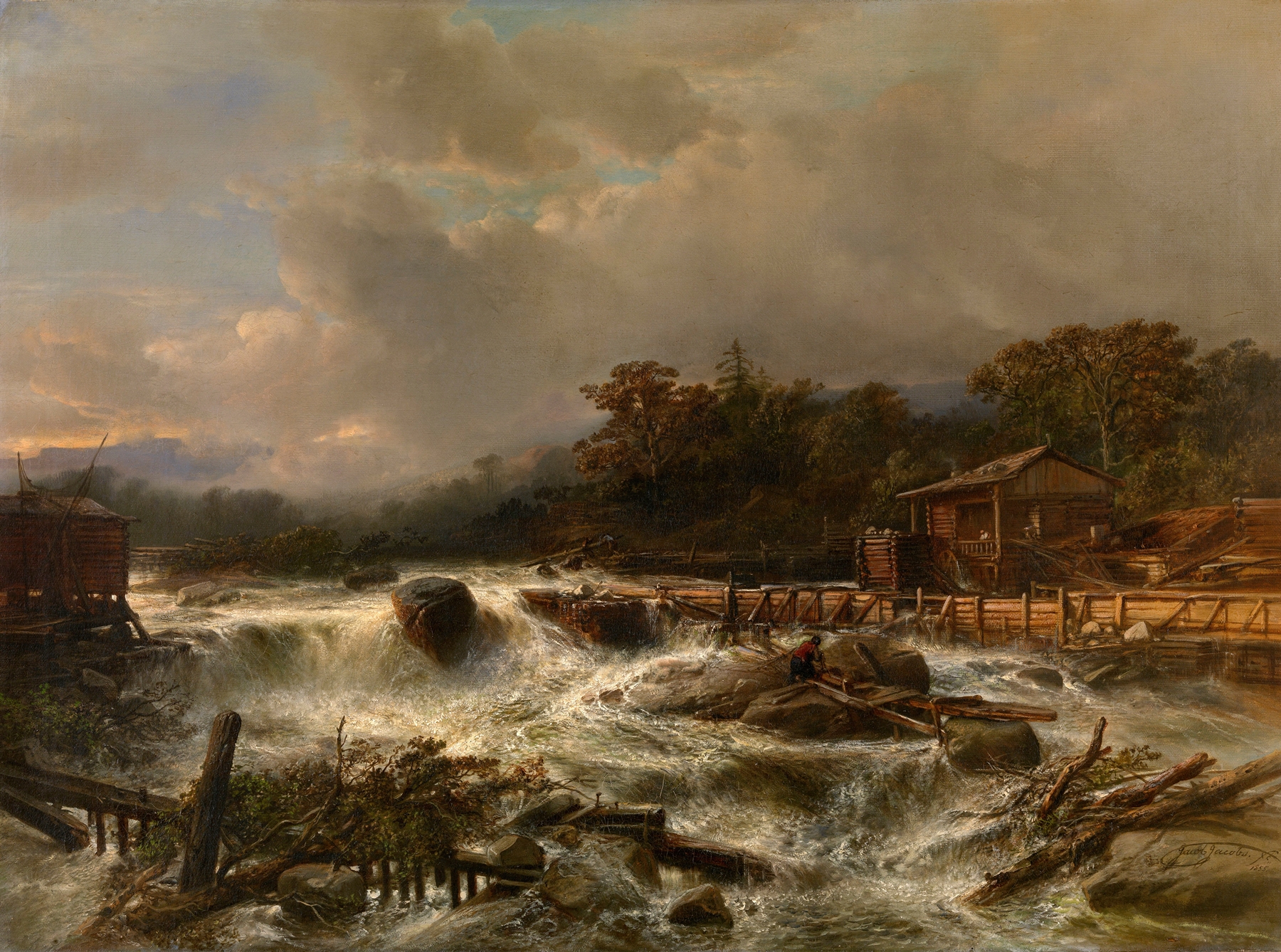 Waterfall in Norway, by Jacob Jacobs, public domain