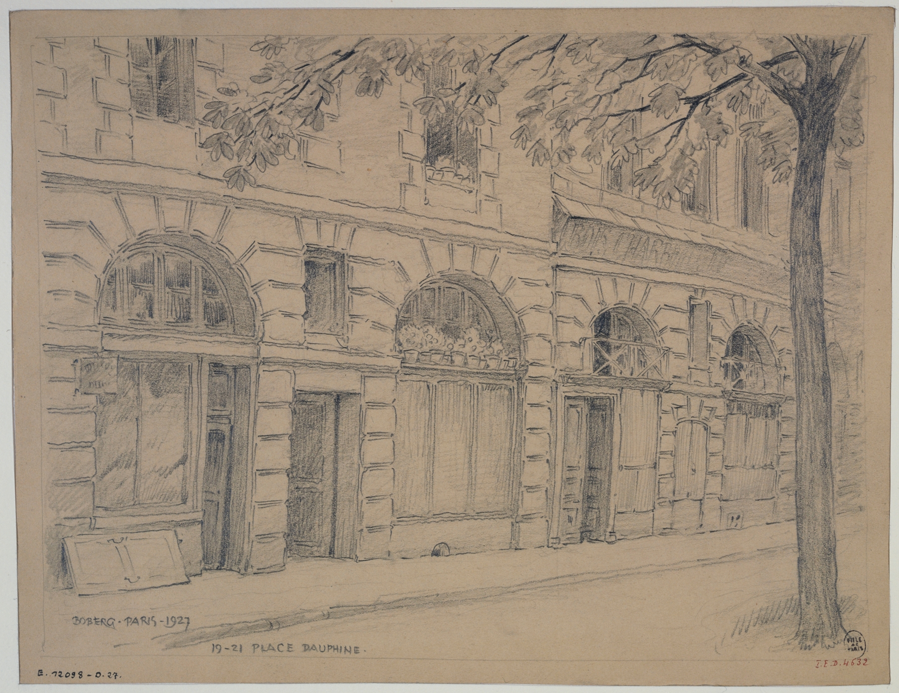 Architecture scene featuring buildings in oil on canvas by Ferdinand Boberg