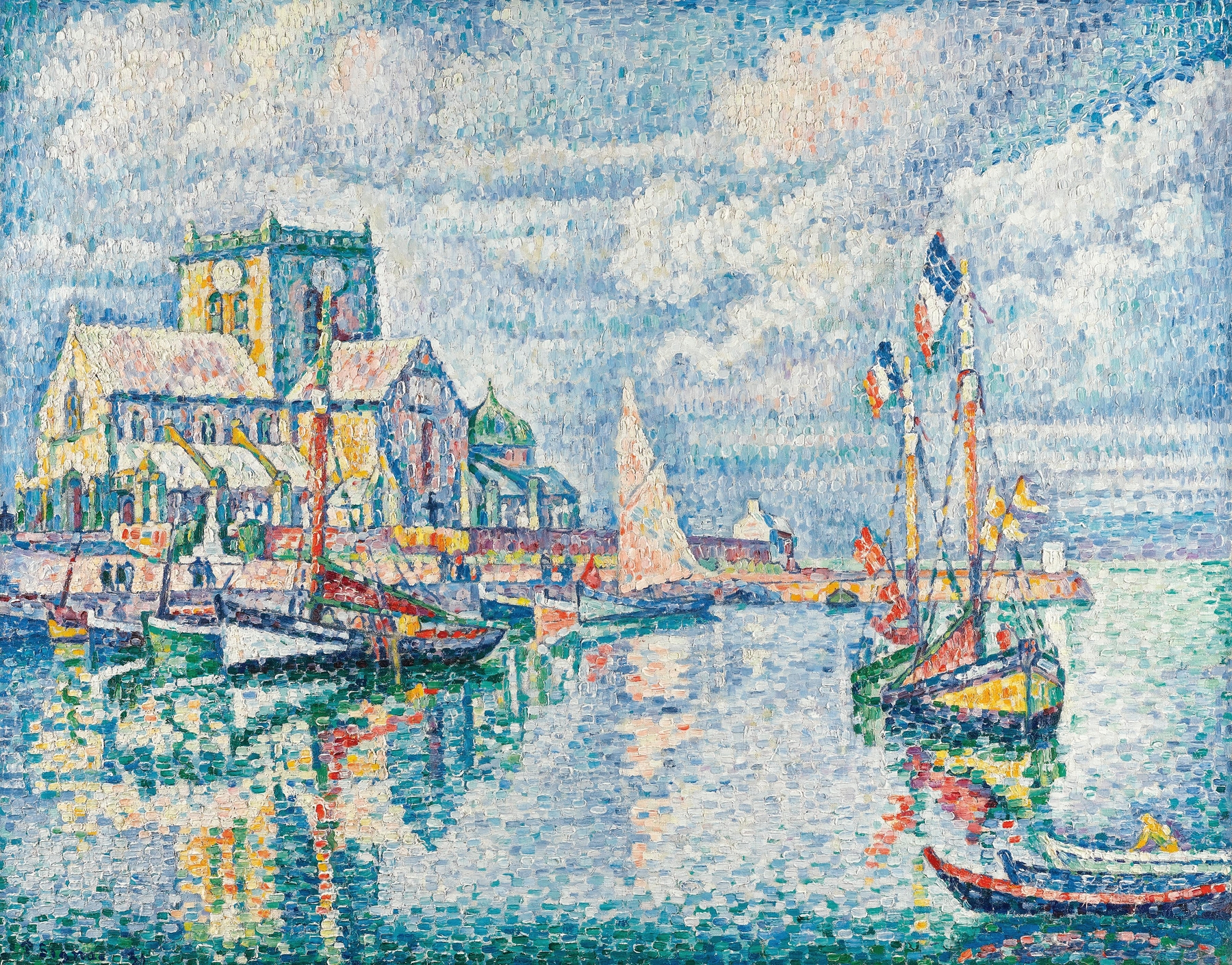 Barfleur, by Paul Signac, public domain