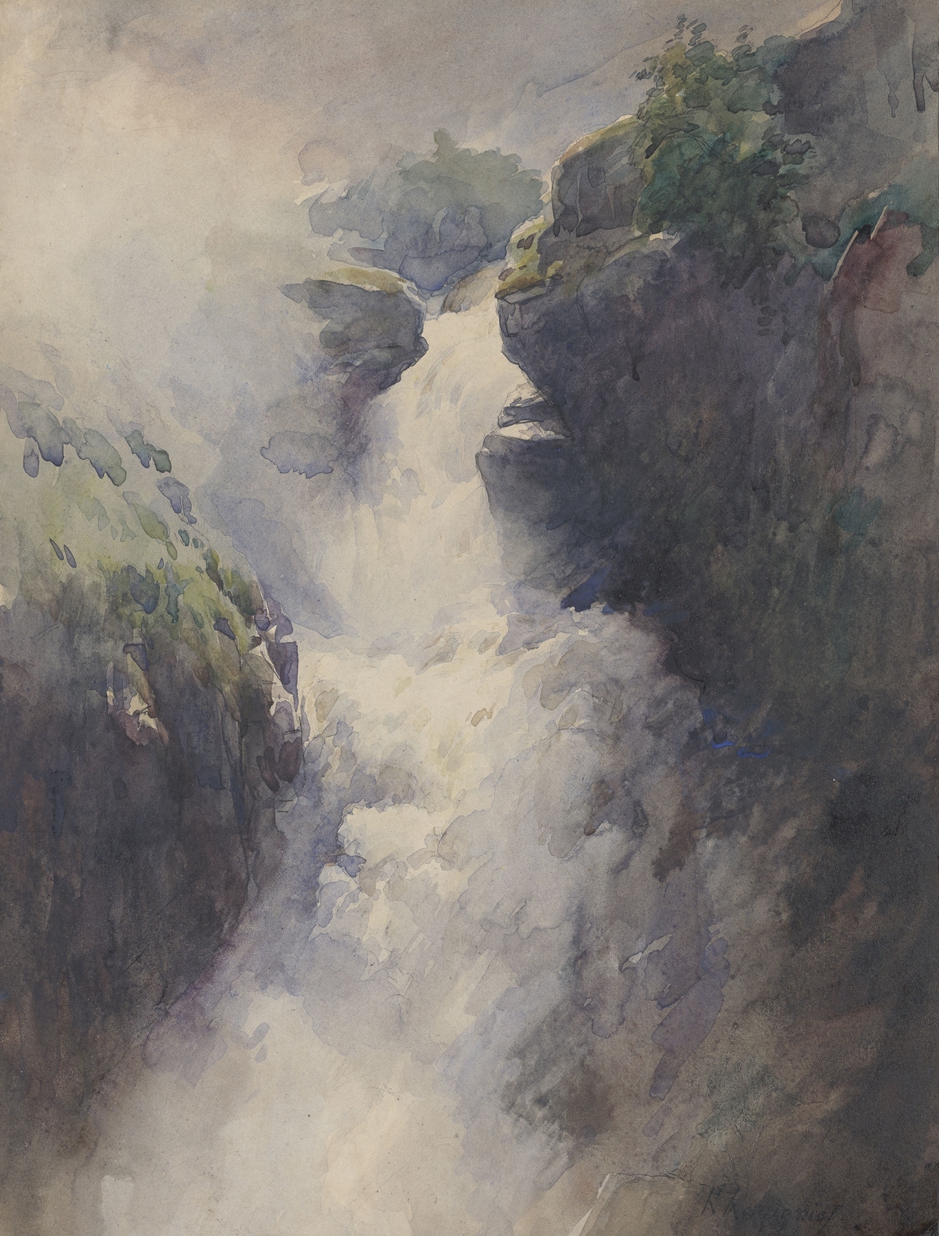 A Cascade in the Mountains, by Henri-Joseph Harpignies, public domain