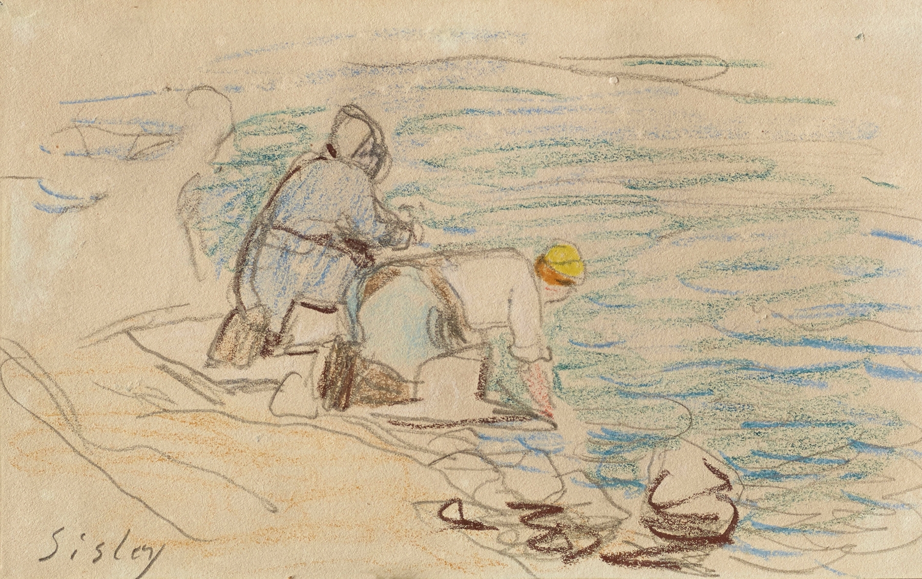 Les Lavandières, by Alfred Sisley, public domain