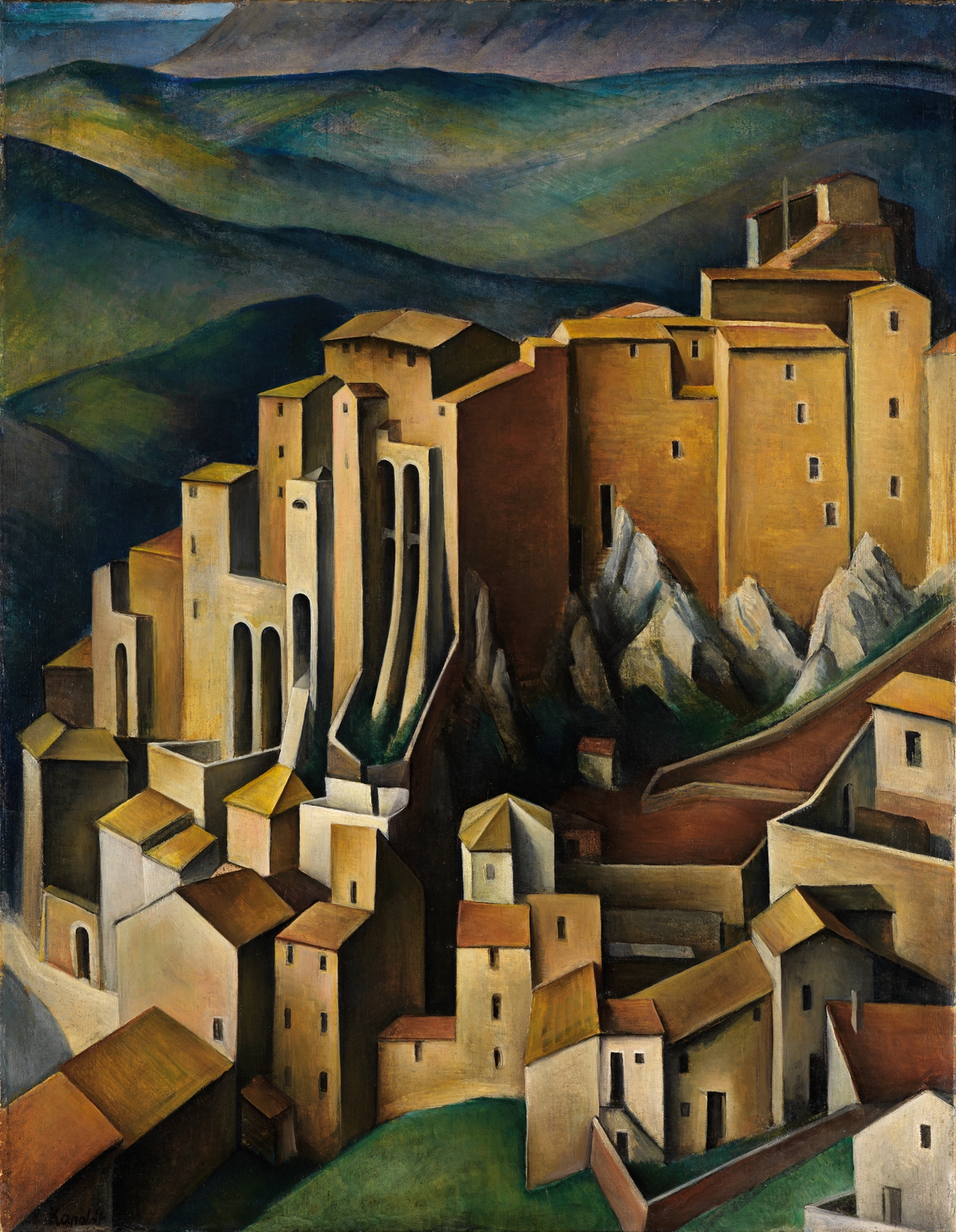 Olevano, by Alexander Kanoldt, public domain