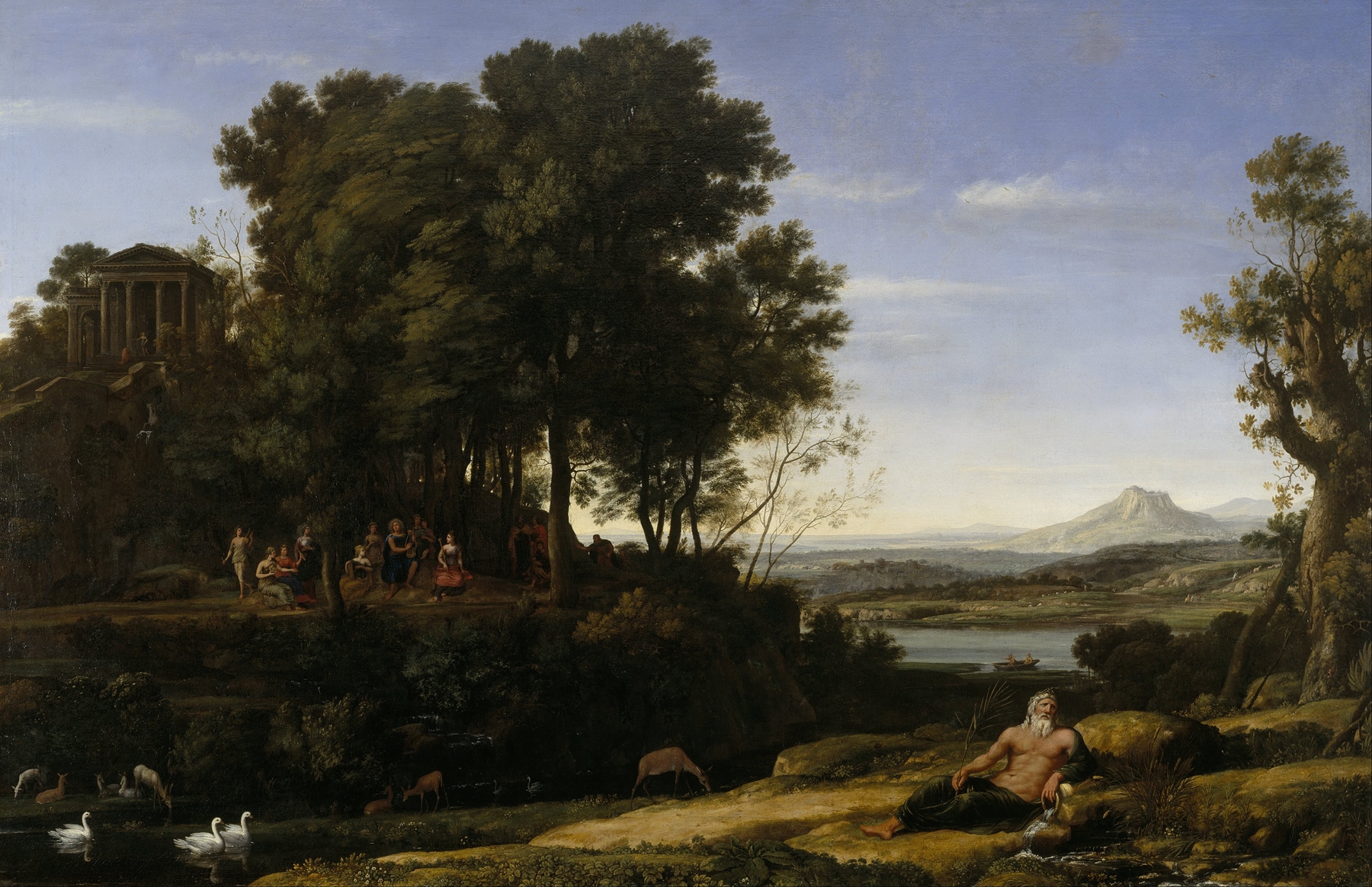 Landscape with Apollo and the Muses, by Claude Lorrain, public domain