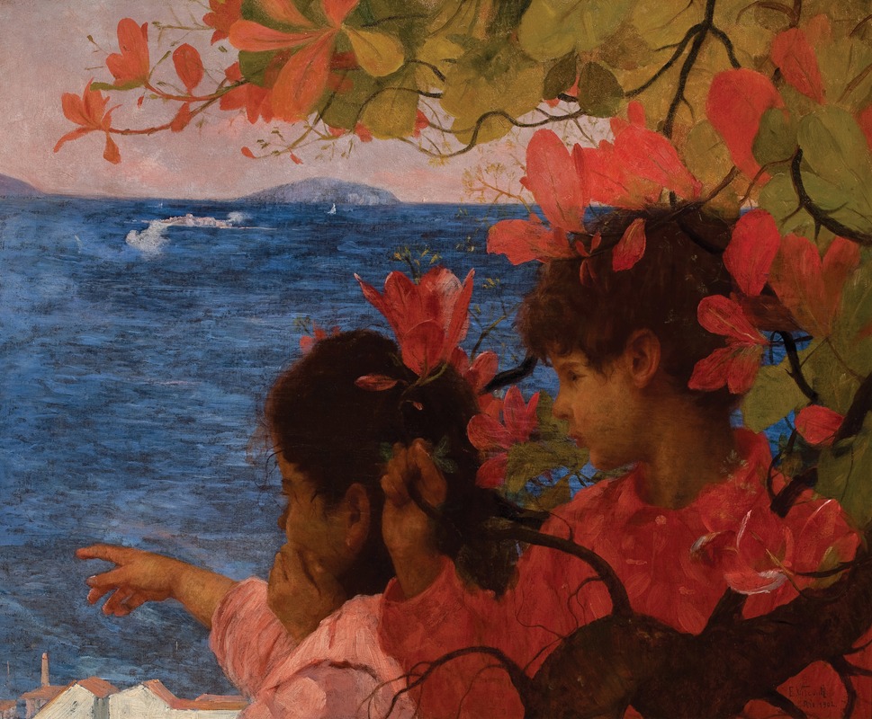 A serene marine landscape by Eliseu Visconti depicting the sea.