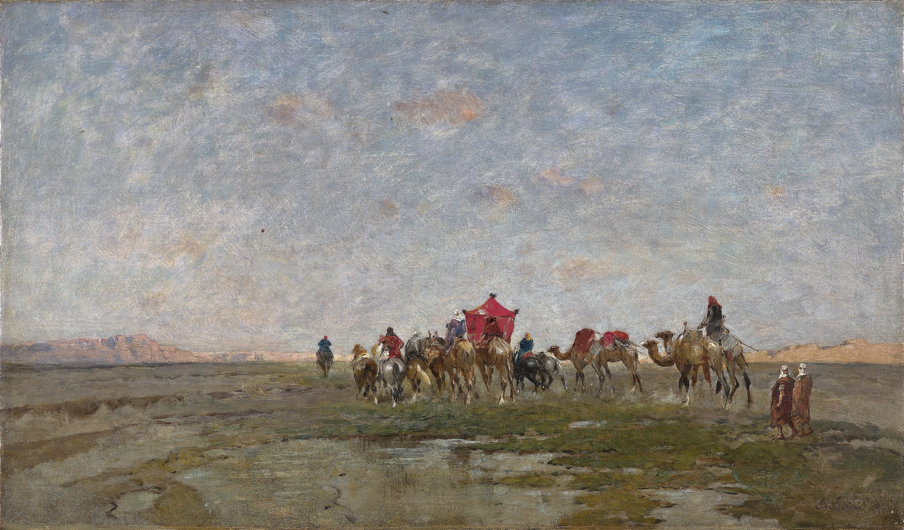 Karawane In Der Wüste, by Alberto Pasini, public domain