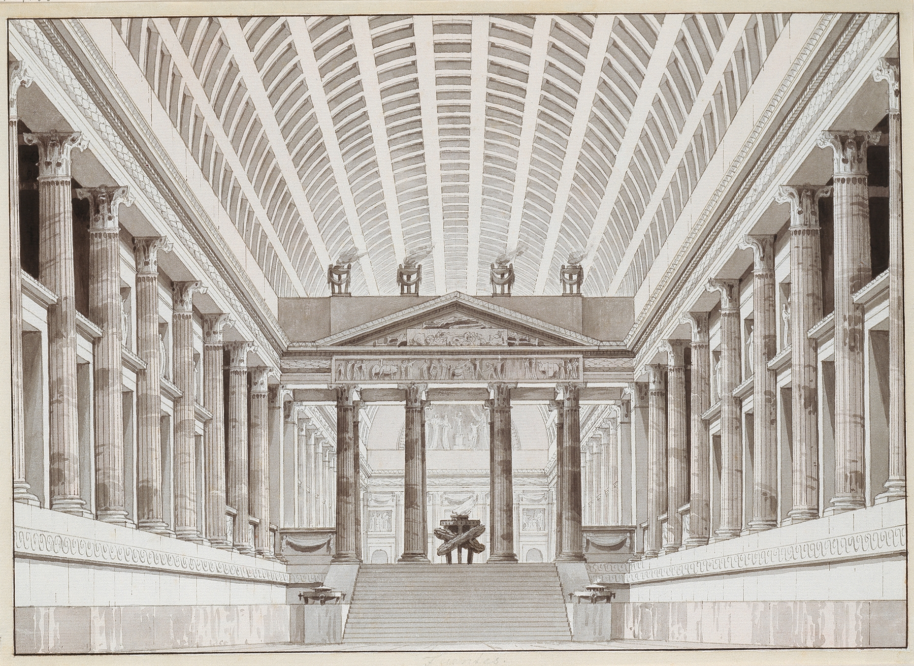 Korinthischer Festsaal mit großem kassettiertem Rundbogengewölbe by Giorgio Fuentes, medium unknown