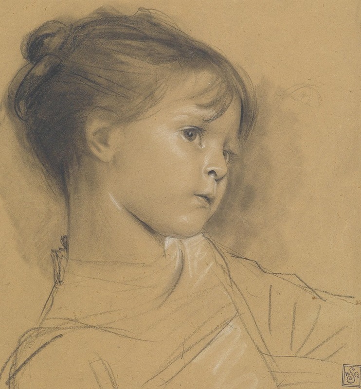 Annerl by Gustav Klimt is a captivating portrait of a young woman adorned in intricate patterns.