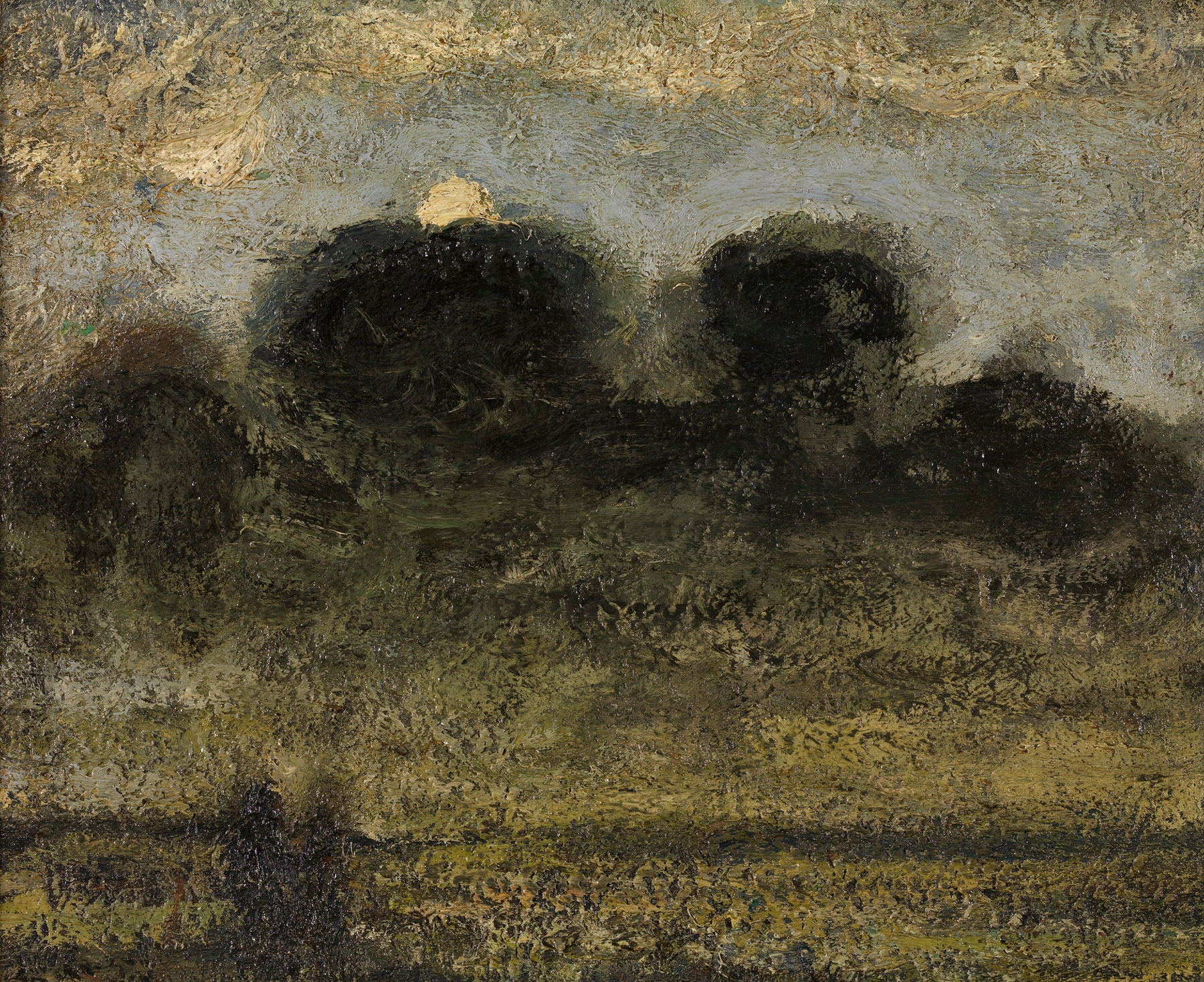Landscape in earth tones depicting desolation by Jakob Smits, realism