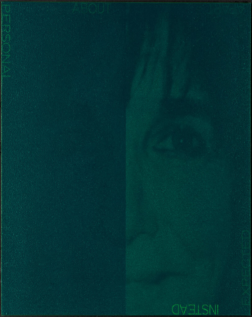 Contemporary photograph by Robert Barry featuring a female figure in green.