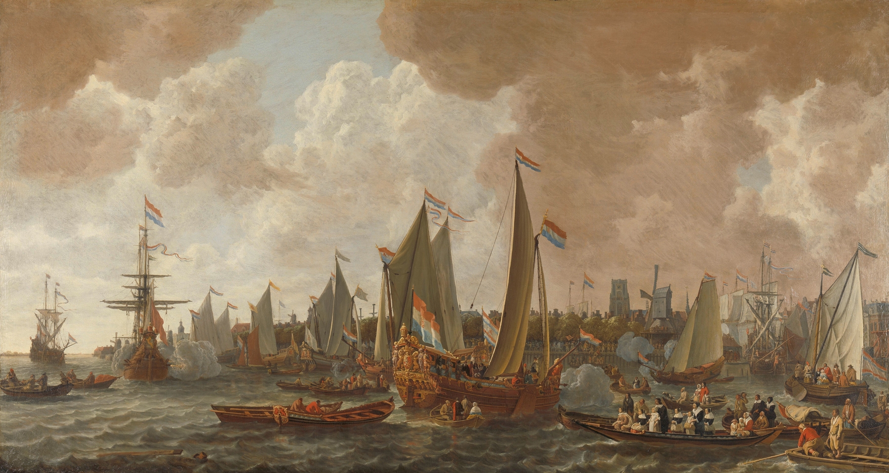 Arrival of Charles II, King of England, in Rotterdam, oil on canvas by Lieve Pietersz. Verschuier