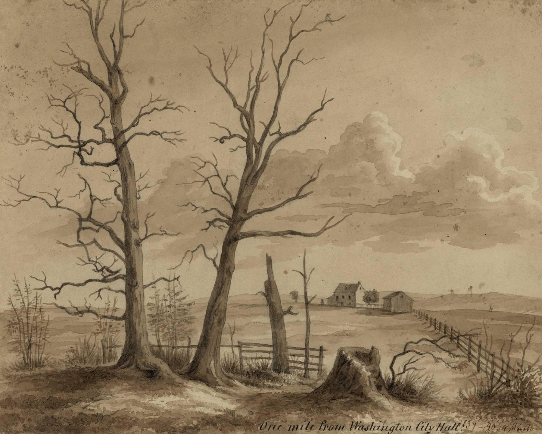 Figurative scene depicting figures in distress by Augustus Köllner, 1839