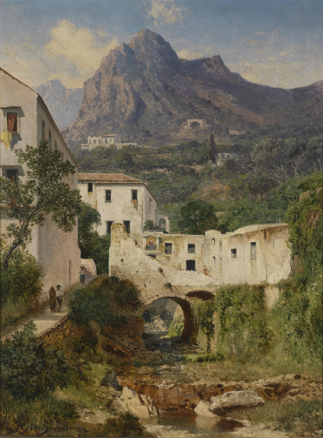 Landscape of Mühltal bei Amalfi by Albert Zimmermann, medium unknown