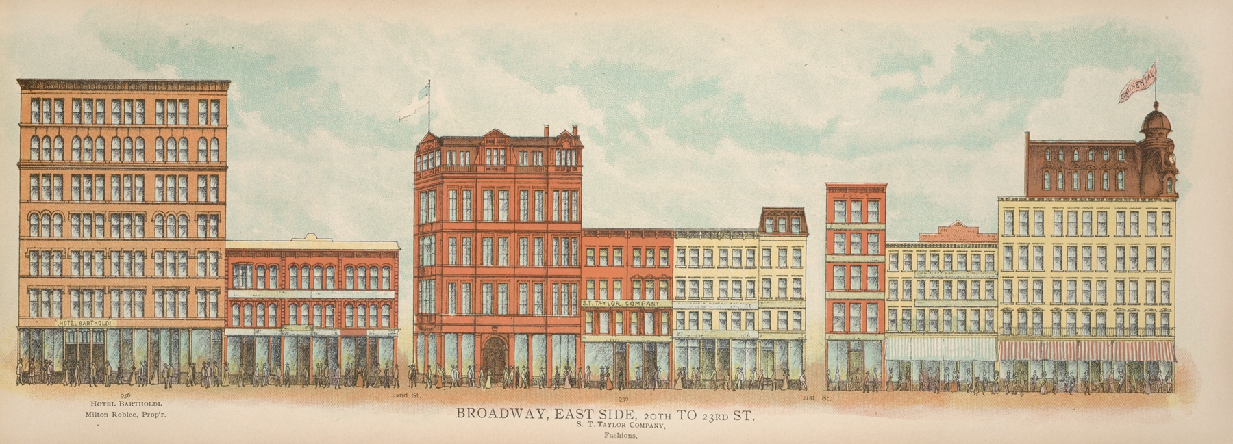 Genre scene depicting street life in New York City, 1899, by Mail & Express
