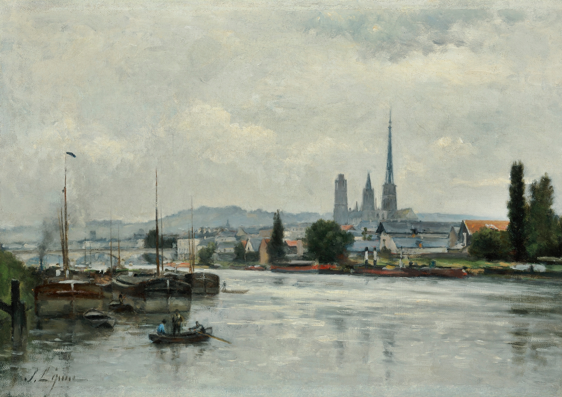 La Seine à Rouen, by Stanislas Lépine, public domain