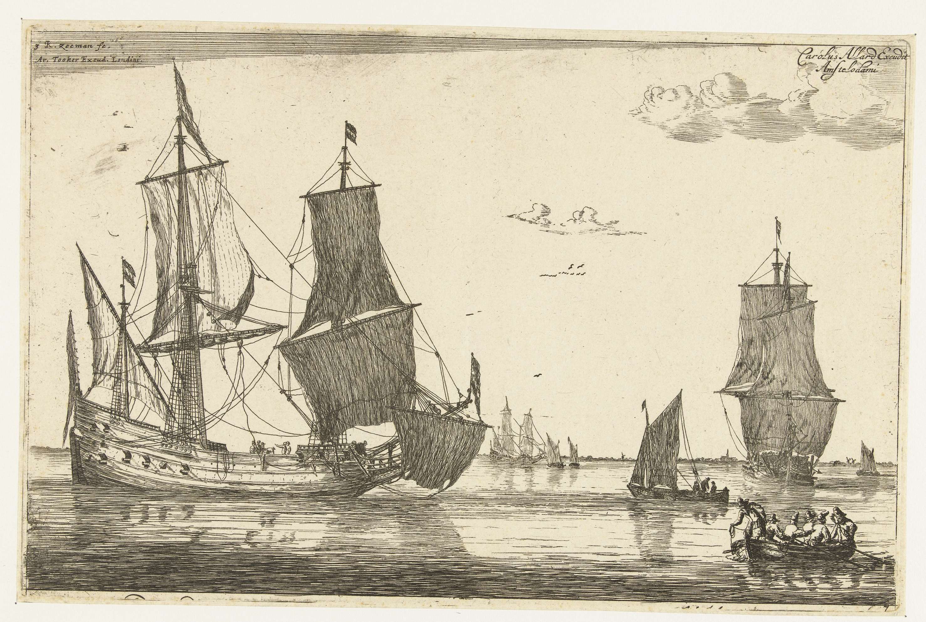 Binnenwater met een fluitschip, by Reinier Nooms, public domain