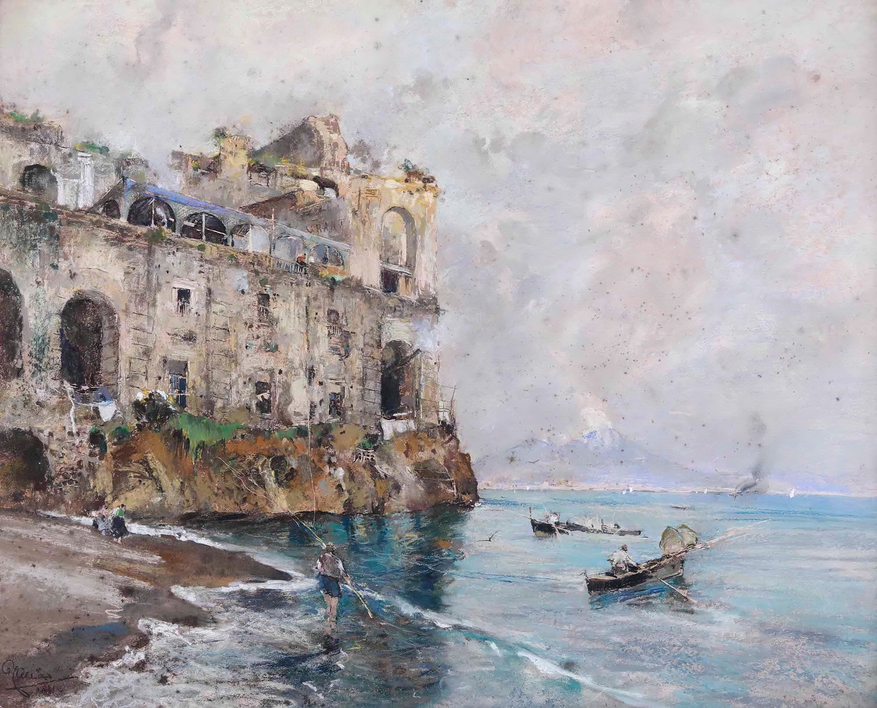 Palazzo Donn’ Anna by Giuseppe Casciaro, depicting weathered architecture in an evocative style.