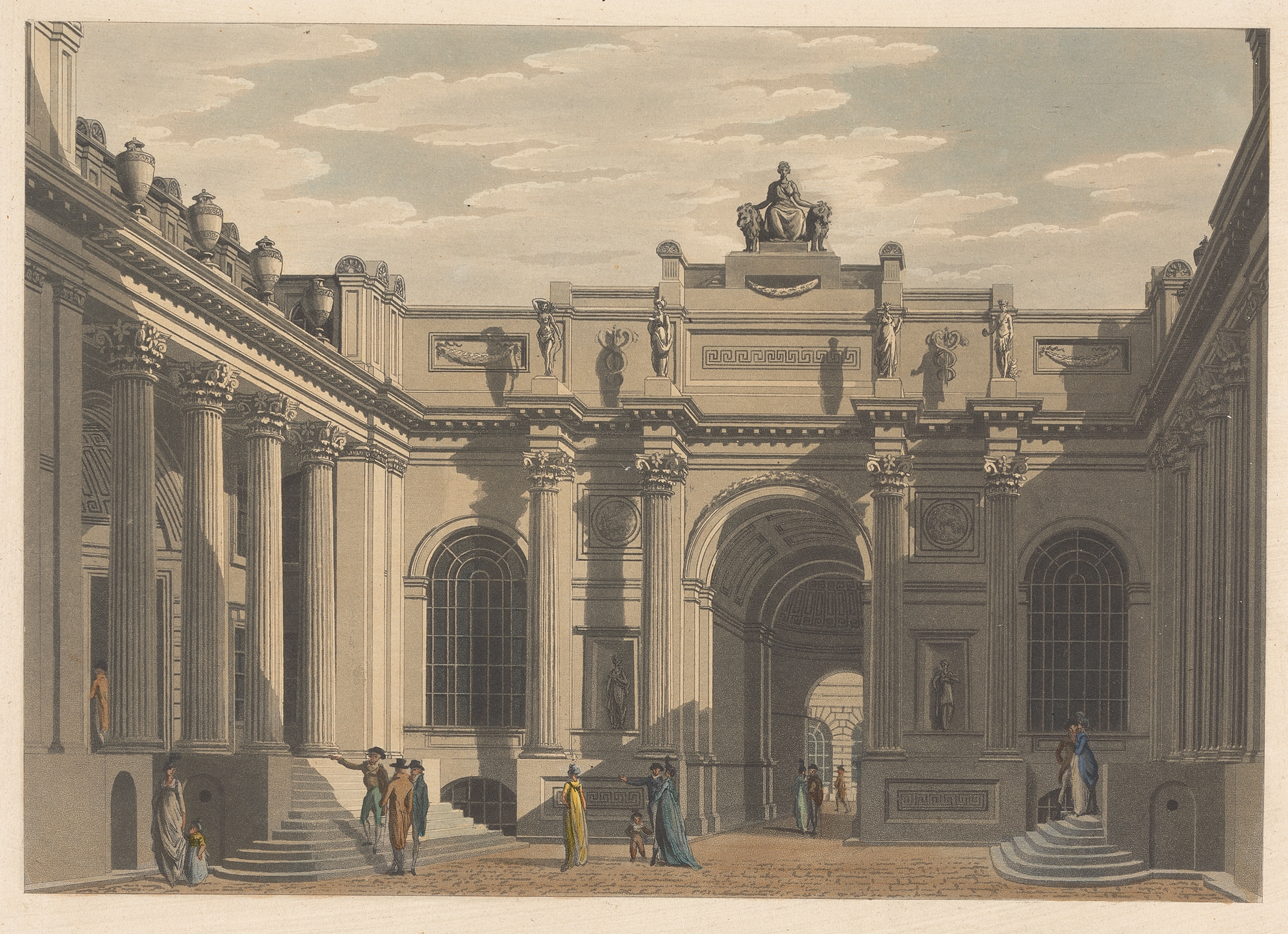 Lothbury Court, Bank, by Thomas Malton, public domain
