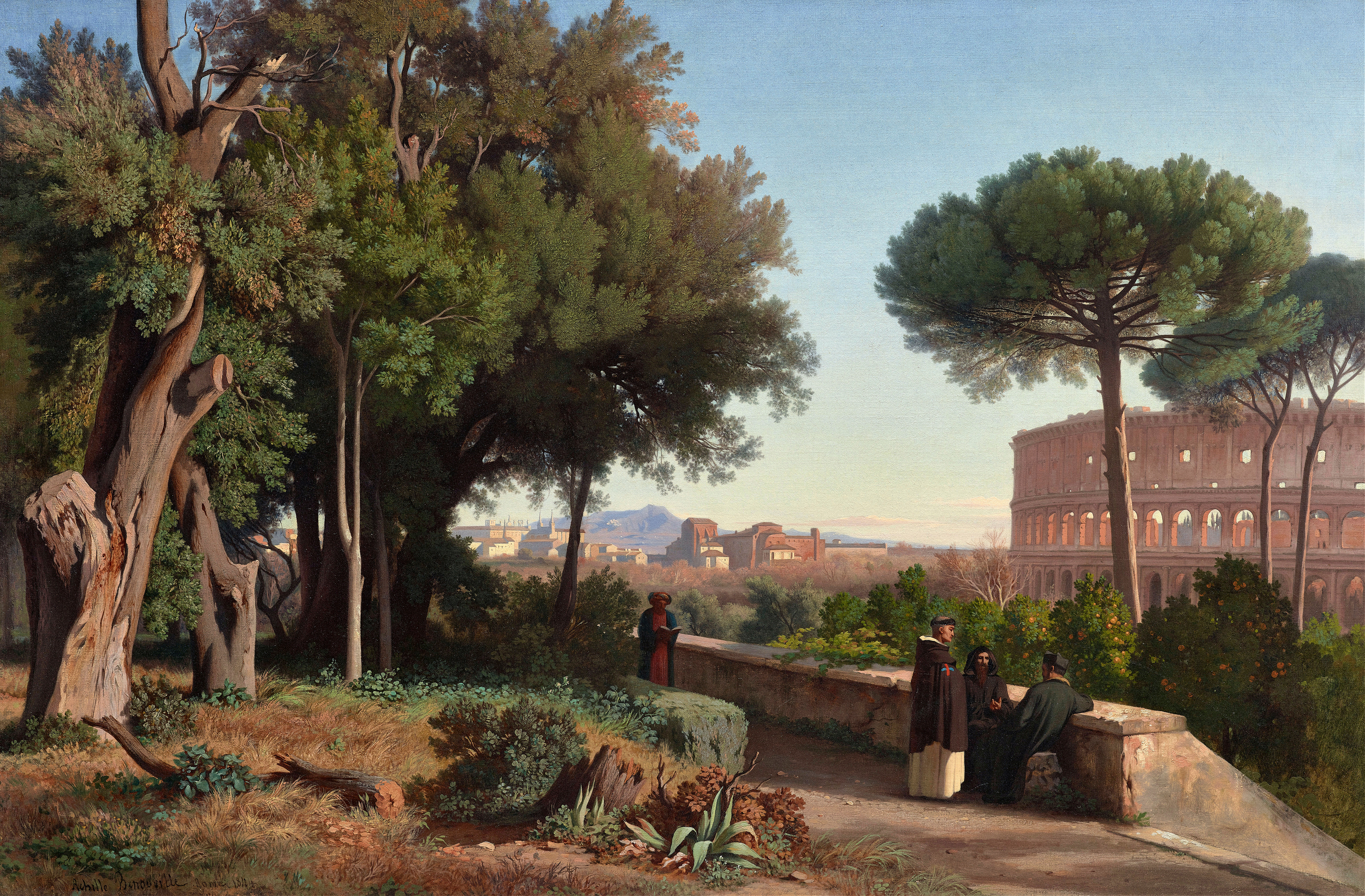 Colosseum Viewed from the Palatine by Jean-Achille Benouville, oil painting