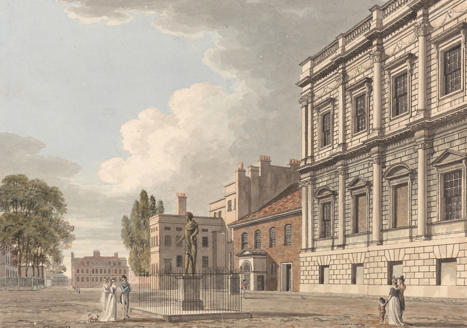 Interior scene of Banqueting House, Whitehall by Thomas Malton the Younger, oil painting