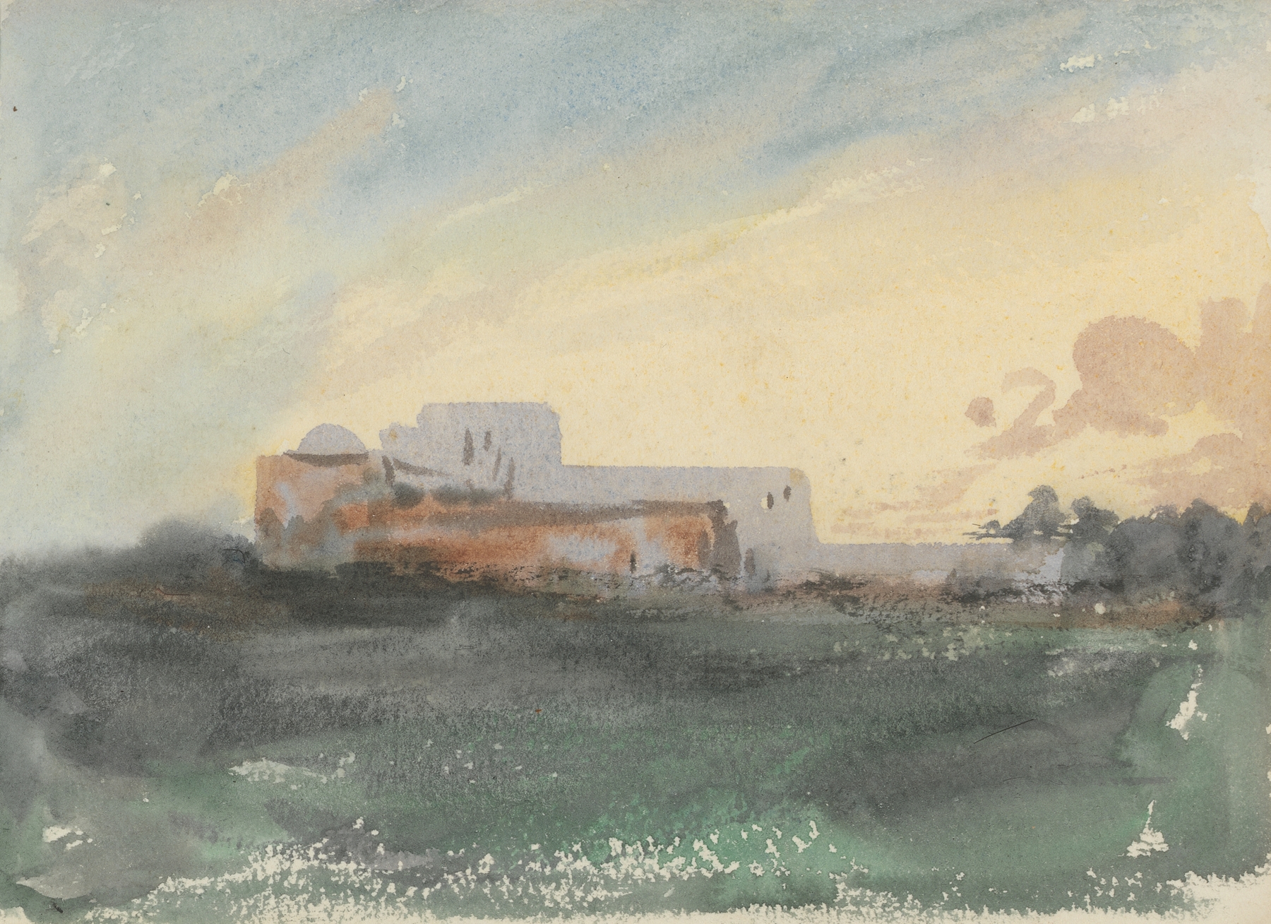 Drawing by Barbara Bodichon, ink on paper, depicting light and hues.