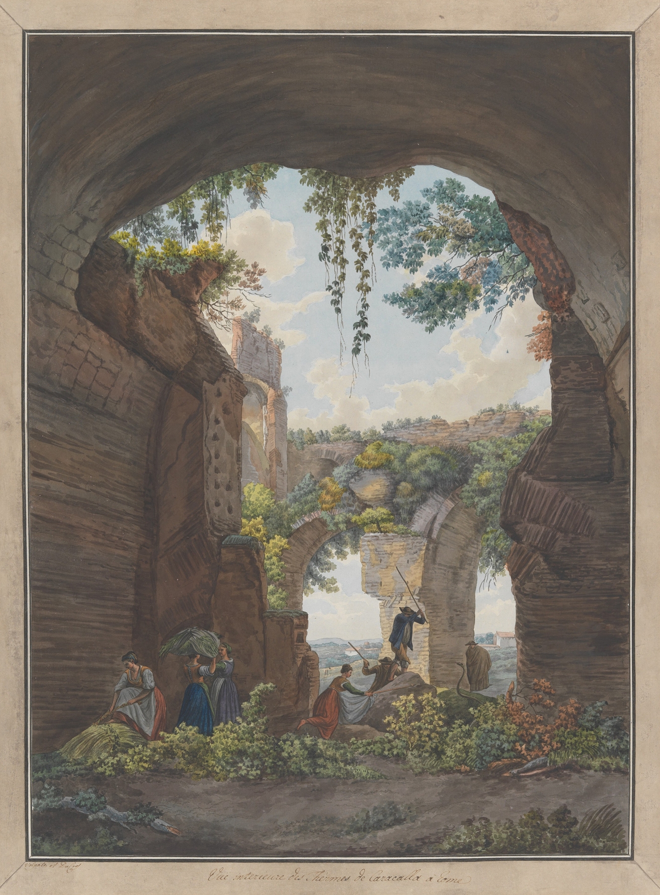 Interior of the Baths at Caracalla, oil painting by Abraham-Louis-Rodolphe Ducros