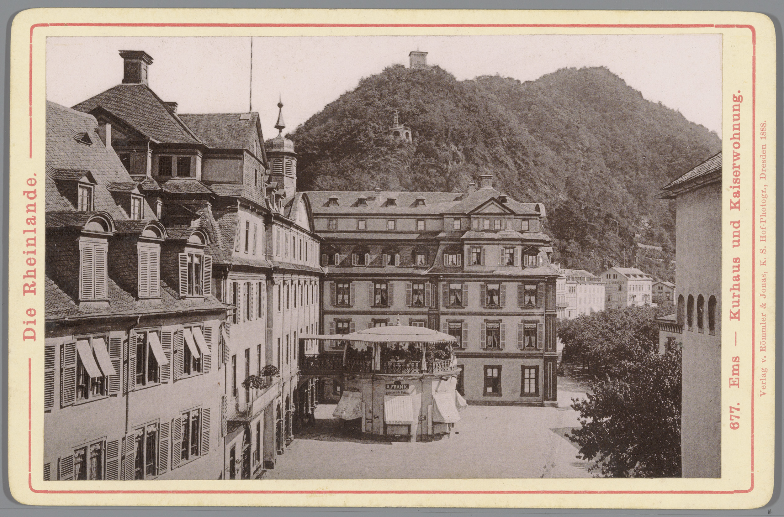 Landscape of a spa in Bad Ems, oil on canvas by Unknown Artist