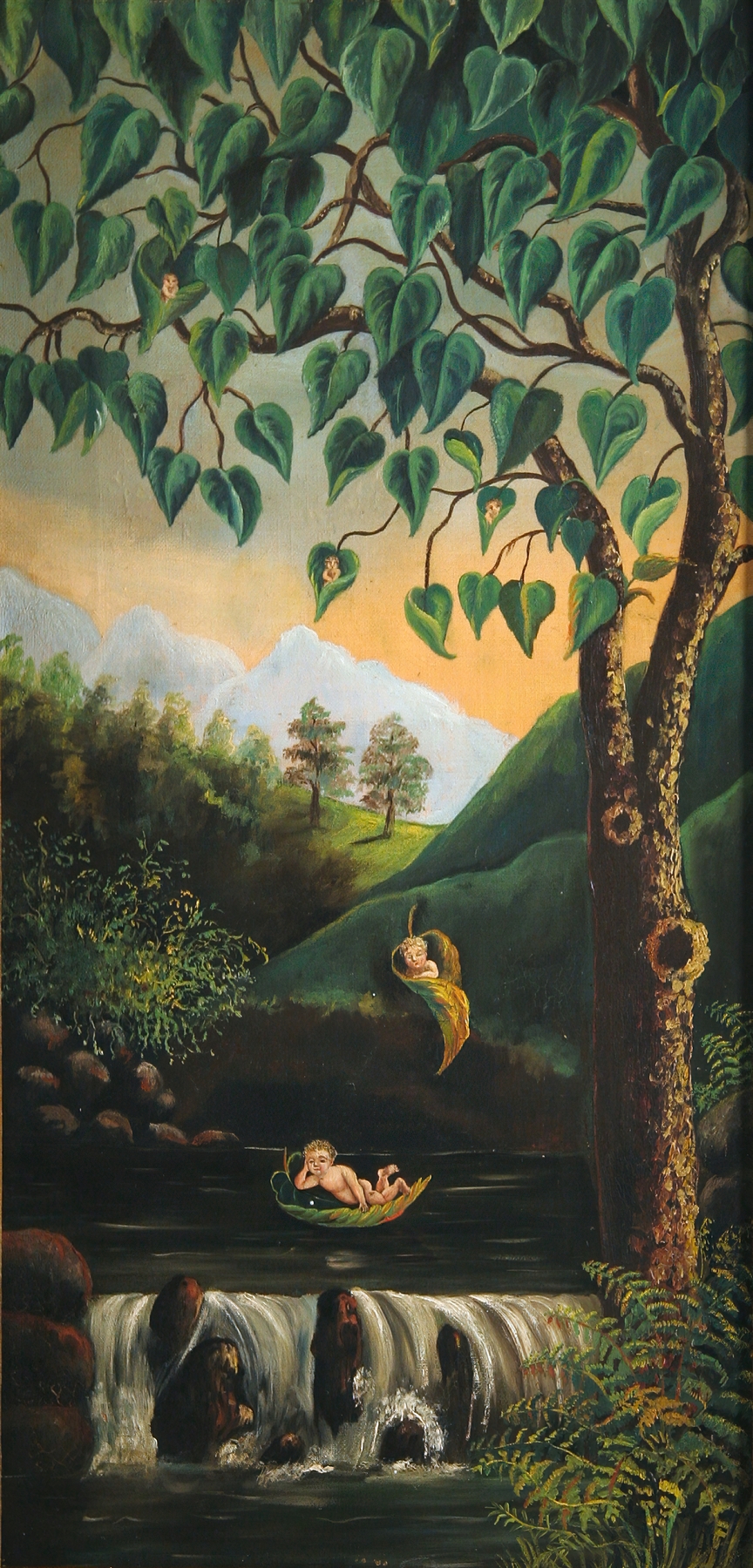 Botanical scene featuring a vibrant tree, Unknown Artist, Victorian medium
