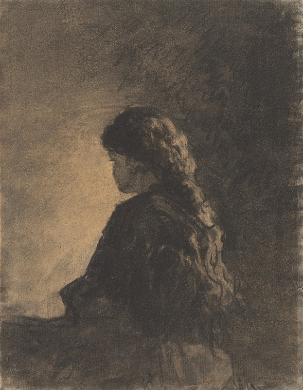 A portrait of a seated girl by William Morris Hunt.