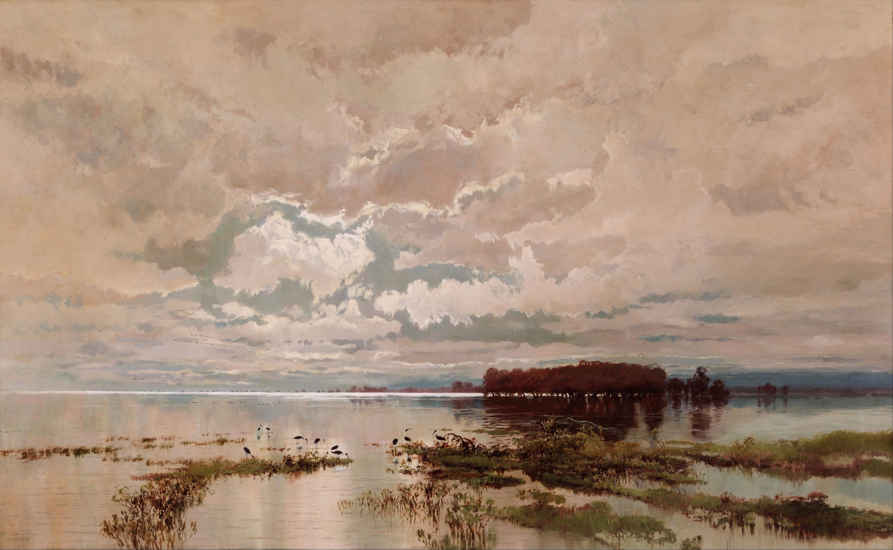 The Flood in the Darling, oil painting by William Charles Piguenit depicting a turbulent river scene.