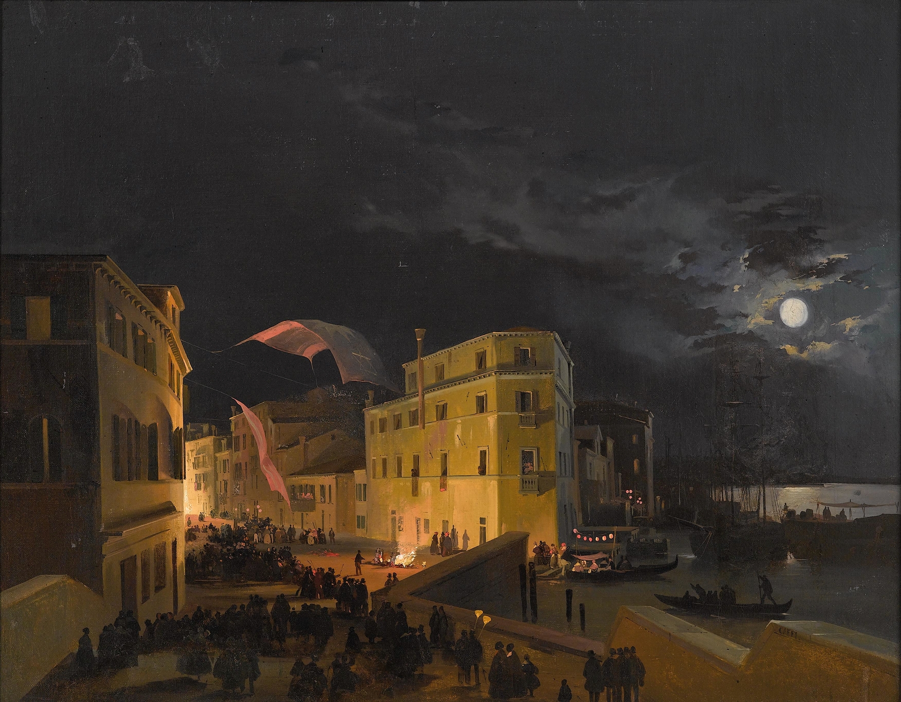 Festival in Venice, by Ippolito Caffi, public domain