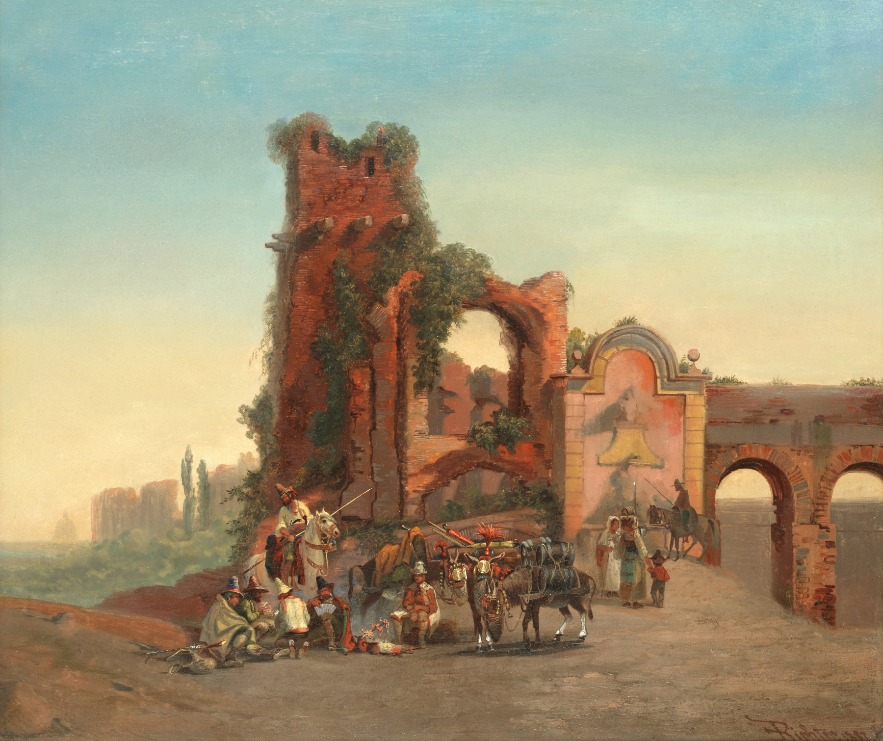 Porta Furbass, Rome by Emil Theodor Richter, oil painting depicting an archway and greenery