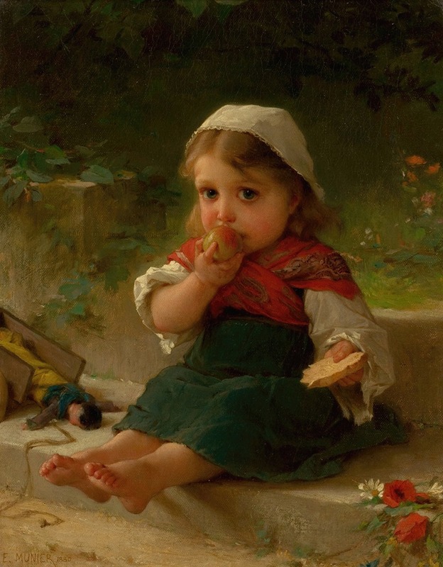 A charming portrait of a child by Émile Munier.