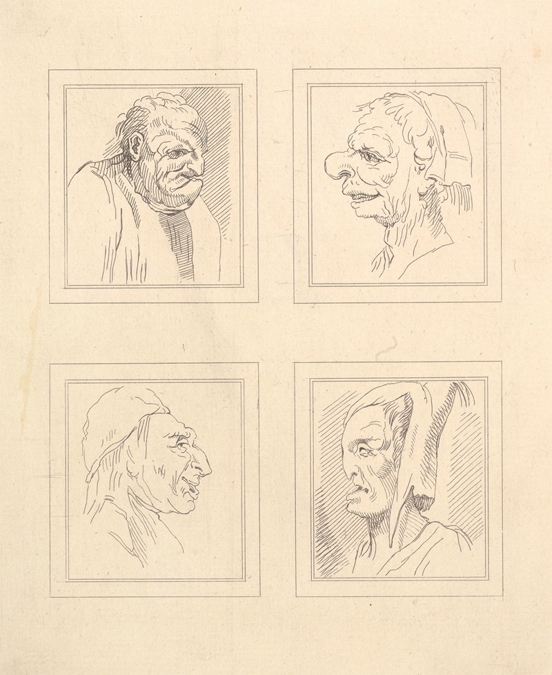 This artwork features playful caricatures by Wenceslaus Hollar.