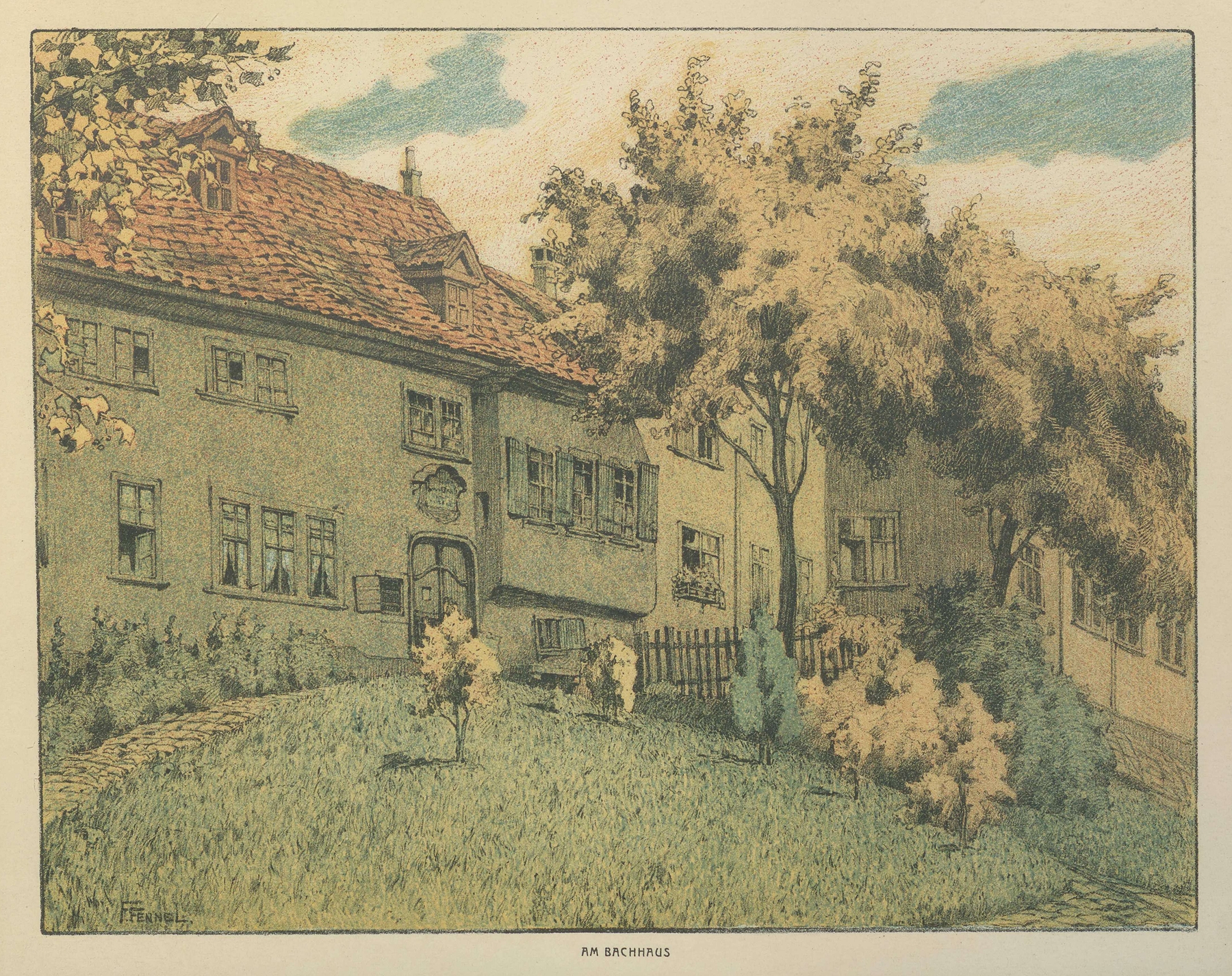 Am Bachhaus, by Friedrich Fennel, public domain