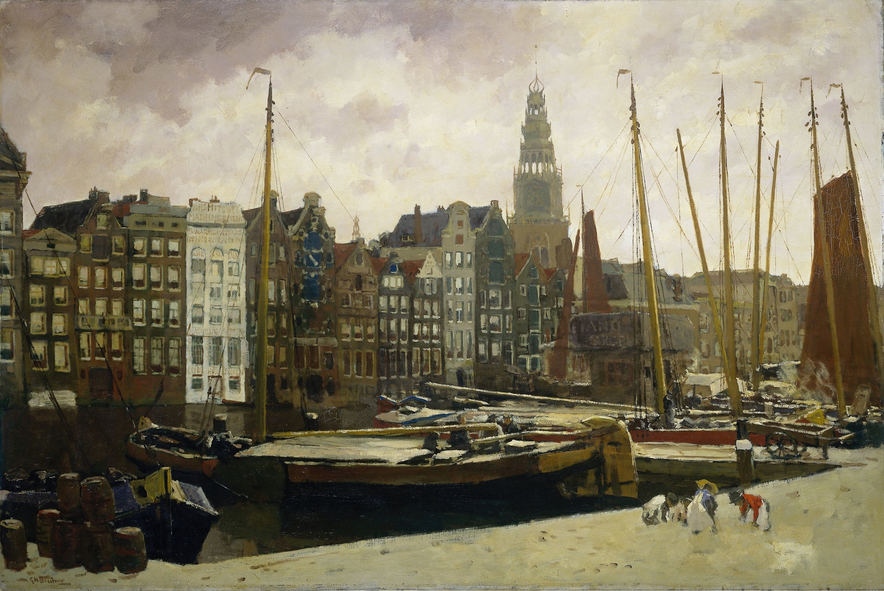 The Damrak, Amsterdam, by George Hendrik Breitner, public domain