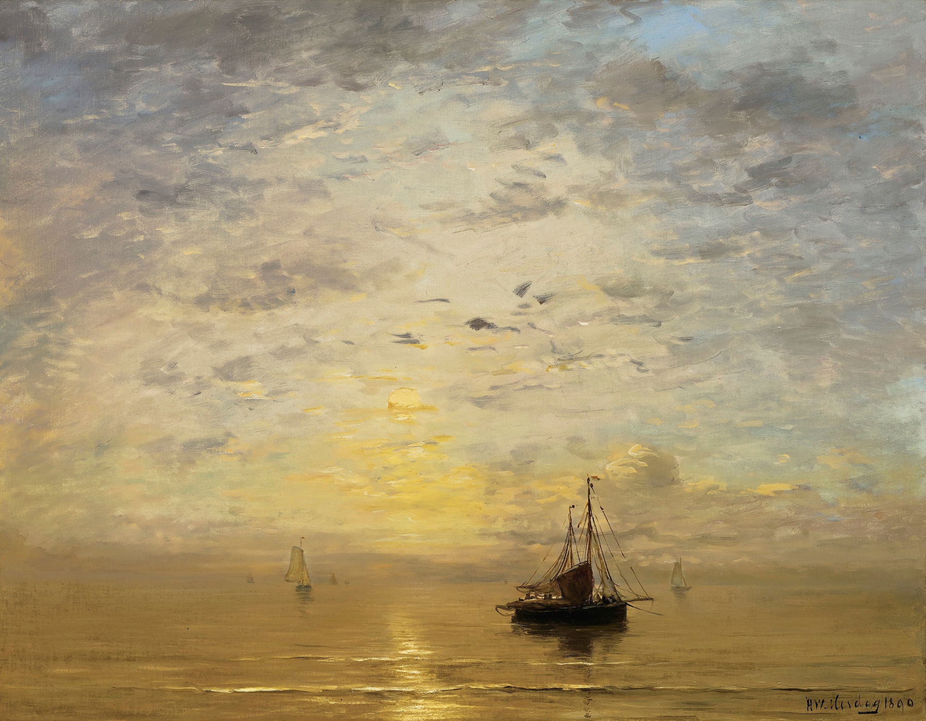 Marine, by Hendrik Willem Mesdag, public domain