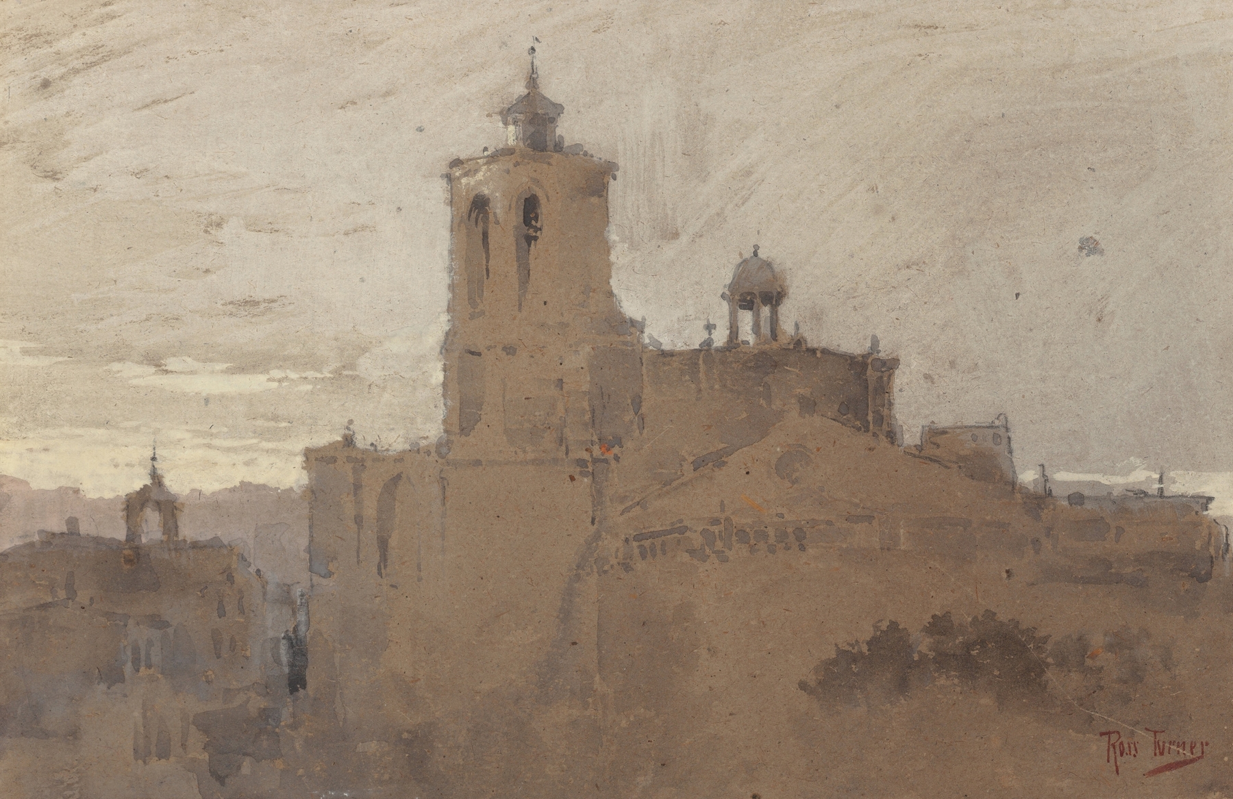 Gothic architecture of Cathedral by Ross Sterling Turner, oil on canvas