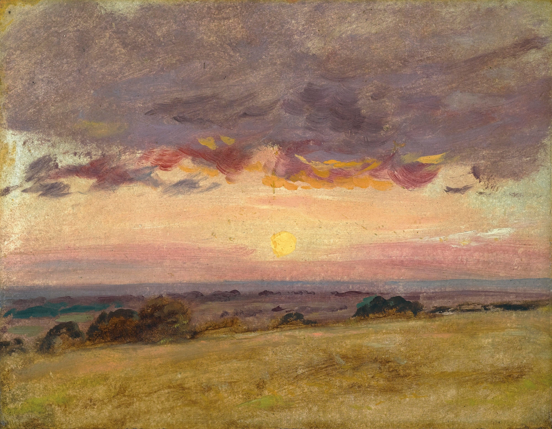 Landscape with storm clouds, oil on canvas by John Constable