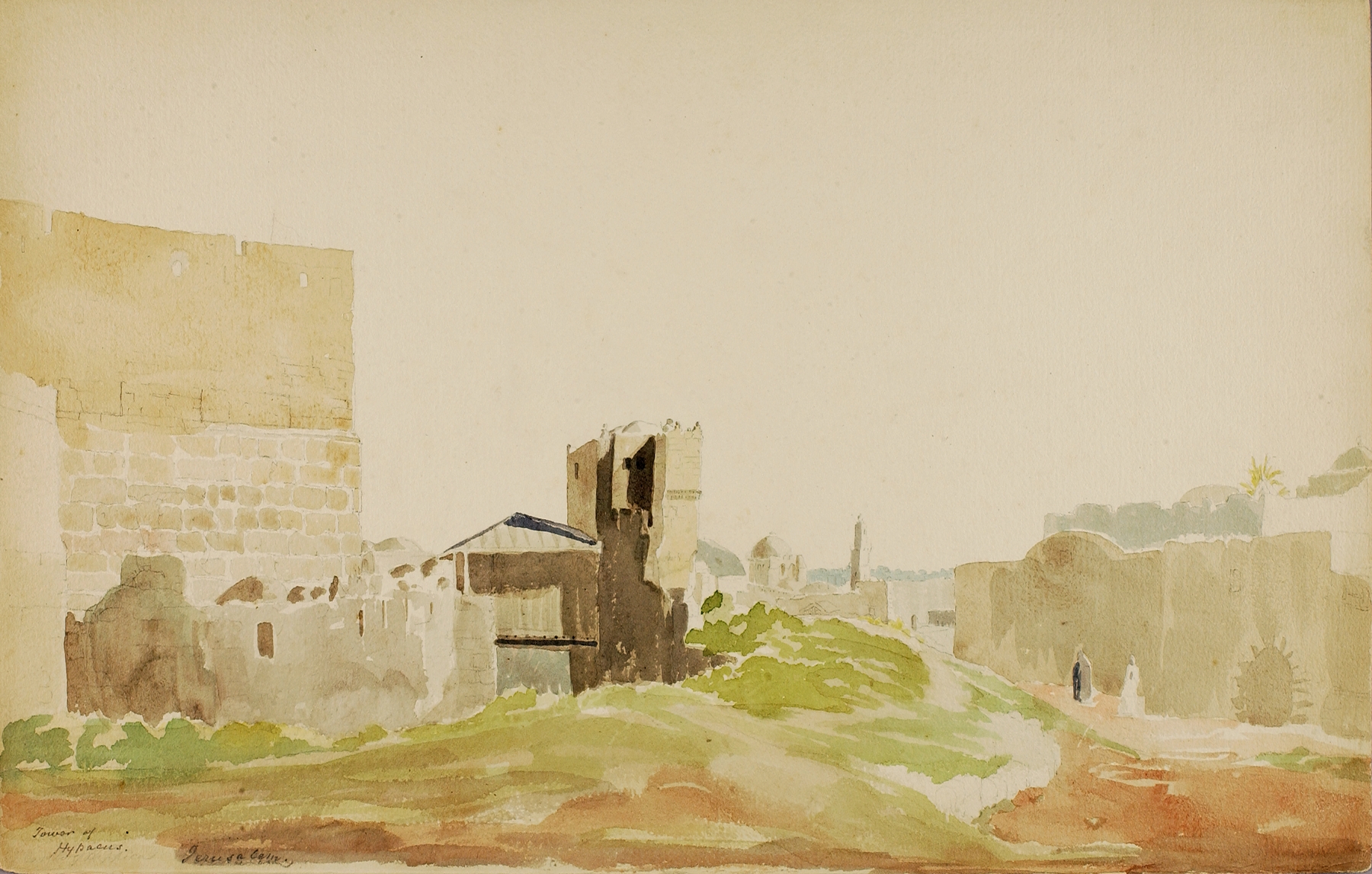 Tower Of Hypacus, oil on canvas by Miner Kilbourne Kellogg, depicting ruins and greenery.