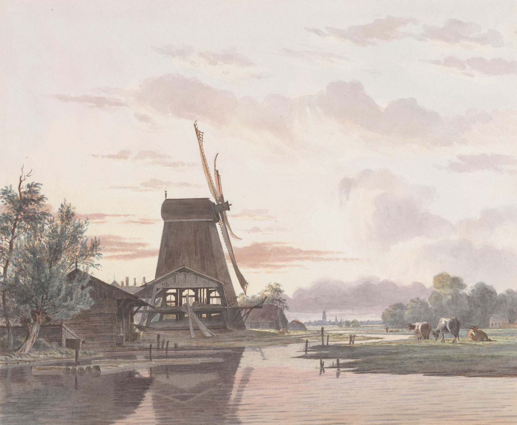 Houtzaagmolen, by Hendrik Abraham Klinkhamer, public domain